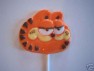 201sp Orange Cat Face Chocolate or Hard Candy Lollipop Mold
